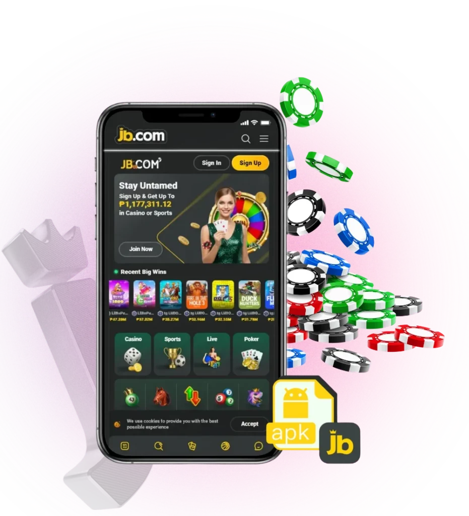 The main app screen at JB Casino